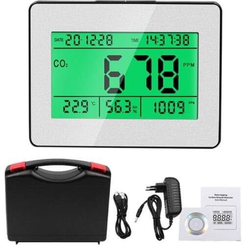 Portable Wall Mount Carbon Dioxide Air Quality Monitor EU Plug Multipurpose Portable CO2 Meter Tester Air Analyzer Home Tools
