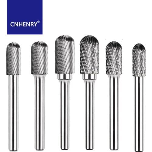 Rotary File Tungsten Carbide Burr Cylinder Shape with Radius End Double Cut C-type Rotary Burr File Milling Cutter