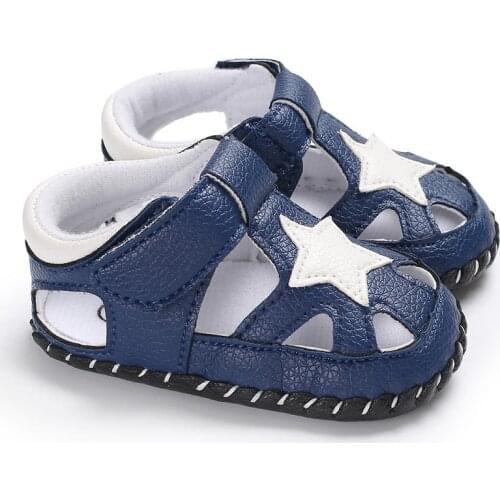 2019 Baby Shoes Girl Boy Sandals Newborn Toddler PU Leather Anti-slip 0-18 Months Star Walking Shoes First Walker Baby Shoes