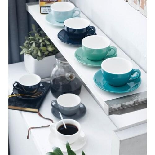 Modern Simplicity Ceramic Coffee Mug and Saucer 200ml Porcelain Coffee Cups Set Tea Milk Drinking Utensils H046