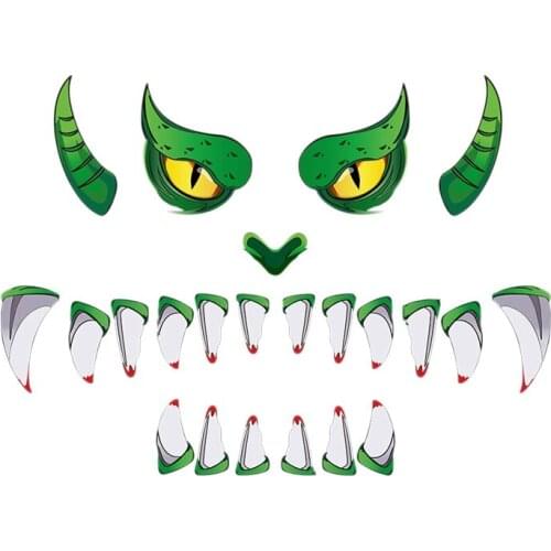 Halloween Green Face Garage Door Decoration, 23 PCS PVC Scary Face Window Gateway Door Car Sticker Decor