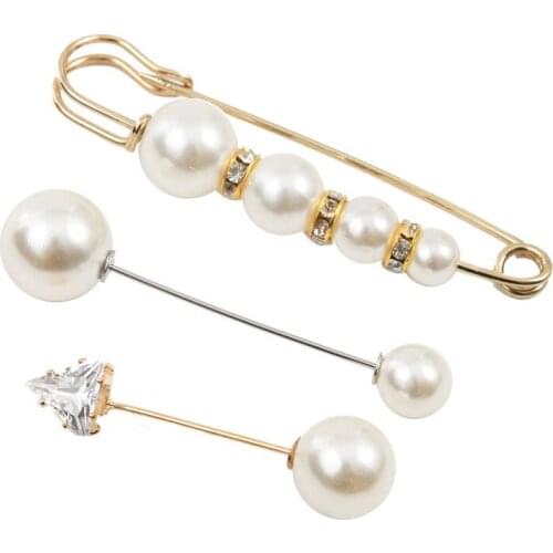 Pearl Long Brooch Pin Brooches Lapel Dress Parts Pins Fashion Jewelry Clothes Accessories Wholesale Sales 2021 Broches