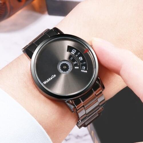 Womage Watches Men Sports Watches Black Stainless Steel Quartz Watch relogio masculino reloj hombre erkek kol saati montre homme