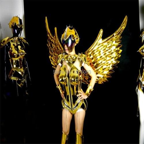WYY Mirror dancing dress women/ballroom costumes stage performance wings cloth/performance model catwalk event bar performance
