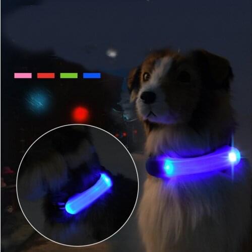 1PCs Silicone Straps LED Light Glowing Bandage on Dog Collar Night Security Warning Lights for Dog Pet Supplies Pets Collars