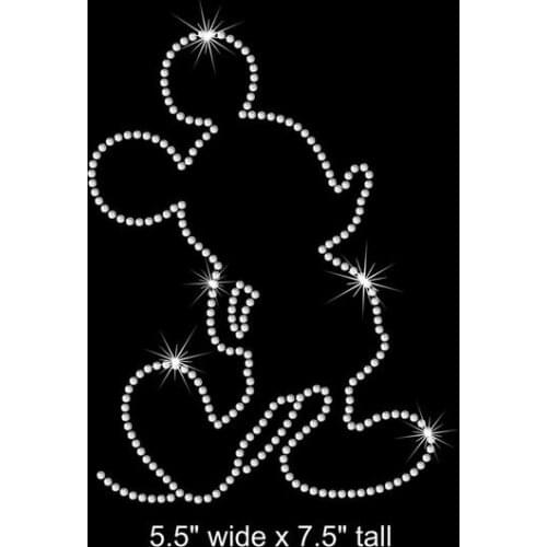 2pc/lot Cartoon iron on rhinestone transfer patch applique decal hot fix rhinestone transfer motifs designs iron on transfer