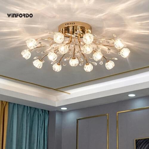 Modern Crystal Ceiling Light Luxury Living Room Exhibition Hall Ceiling Lamp Simple Bedroom Ceiling Light Winfordo Lighting