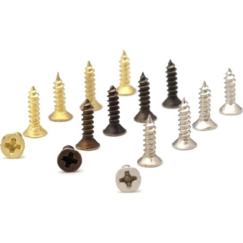 200PCS 2*6mm 2*7mm 2*8mm Flat head screw Carpenters small screw Furniture wooden box hardware accessories