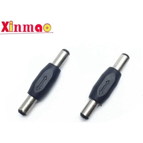 5PCS DC power adapter DC male with hole 5.5 * 2.1 male to male straight connector