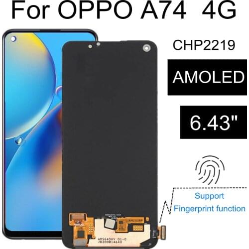 6.43" AMOLED For OPPO A74 4G Version CHP2219 LCD Display Touch Digitizer Screen Assembly