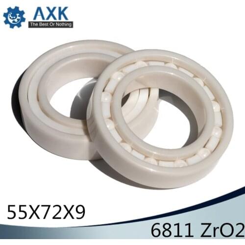 6811 Full Ceramic Bearing ( 1 PC ) 55*72*9 mm ZrO2 Material 6811CE All Zirconia Ceramic 6811 Ball Bearings
