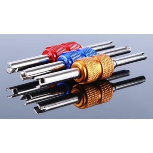 Car Air Conditioning Repair Tools Automobile Valve Core Wrench Tire Remover Installer Blue Metal Handle Double End KIT