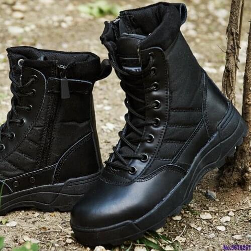 Boots Men Women Outdoor Hunting Hiking Climbing Non-Slip Breathable Leather High Shoes 35 46