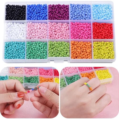 Colorful Beads 3mm Glass Beads Pony Mini Beads for Making Jewelry Necklaces Bracelets Earring Gift DIY Craft Children Adult