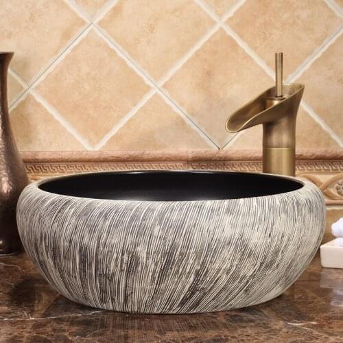 Black Ceramic Sinks Counter Top Wash Basin Bathroom Sink porcelain ceramic wash basin