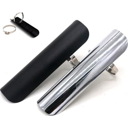 Black Silver Iron Motorcycle Exhaust Pipe Heat Shield Anti-Hot Plate Cover Exhaust Muffler Silencer Decor Guard