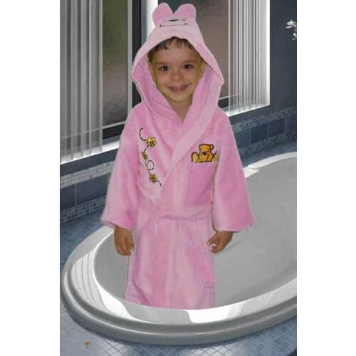 Hooded Children Robe Pink 7-8 Age