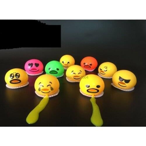 DHL 200set Squishy Vomitive Egg Yolk Stop Stress Reliever Fun Gift Yellow Lazy Egg Joke Toy Ball Egg Squeeze Funny Toys