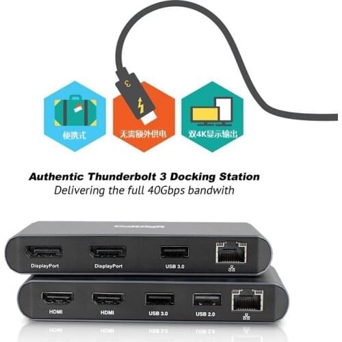 CalDigit Mini Thunderbolt 3 Docking Station Thunderbolt3 Hub Portable HDMI/DP Adapter Compatible with MAC Two 4K Display screen