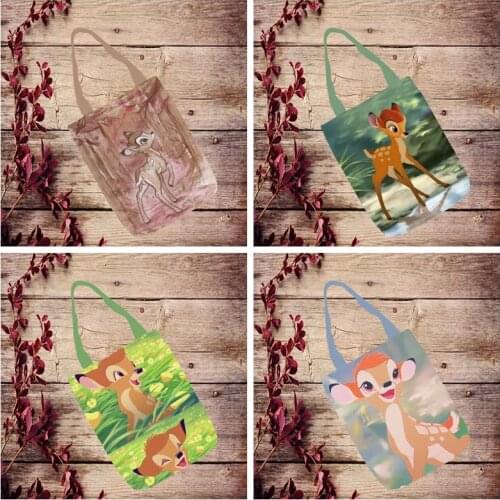 Disney Bambi Deer Anime Figures Toy Cartoon Product Cosplay Accessories Customized Shopping Bag Gifts Shoulder Bags Unisex