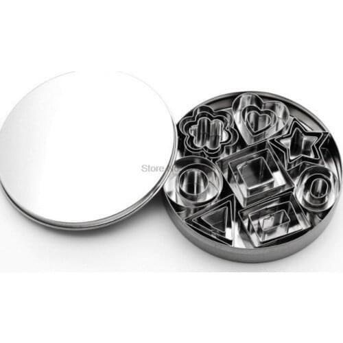 DHL 100set 24pcs/set Stainless Steel Mini Cookie Cutter Biscuits Baking Pastry Cutters Slicers Baking Mould