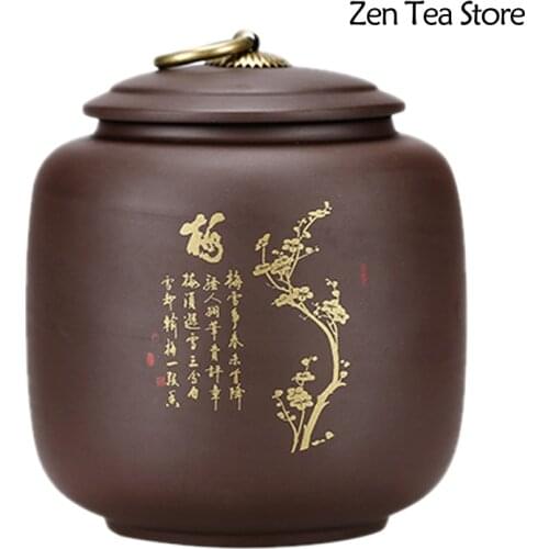 Airtight Canister Zisha Ceramics Tank Kitchen Storage Bottles Jars Food Container Grains Tea Coffee Grains Candy Jar Containers