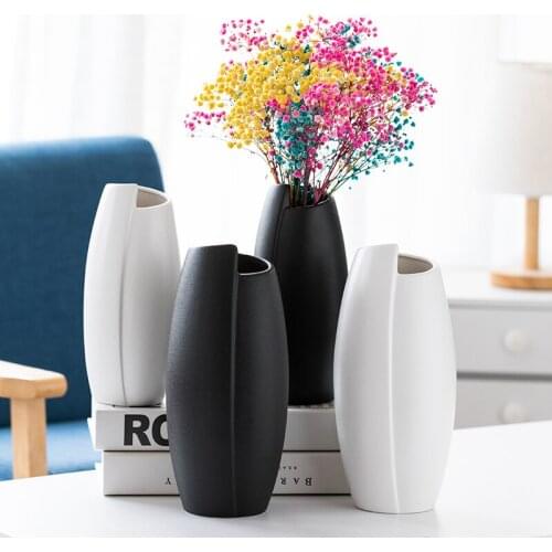 Simple Nordic Ceramic Vase Home Decor Dried Flower Arrangement Vase Living Room Floral Hydroponic Container Table Decoration