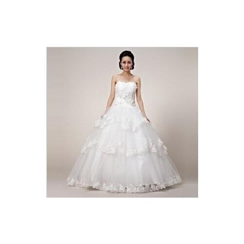 2016 bride lace wedding dress elegant sweet princess wedding dress tube top type magnificent wedding white wedding dress