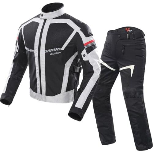 Summer Mesh Breathable Motorcycle Jacket pants DUHAN Reflective Motorbike Jackets trousers motocross coat clothes CE gear