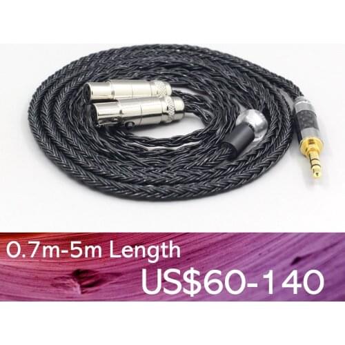 LN007406 16 Core 7N OCC Black Braided Earphone Cable For HEDD Air Motion Transformer HEDDphone ONE