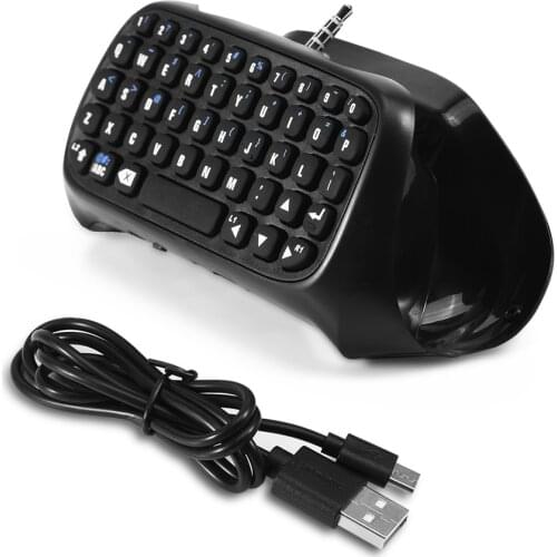 Mini Wireless Bluetooth Gaming Keyboard Chatpad For PS4 Controller 200mAh Battery Charging Cable BT V3.0 Wireless 10m