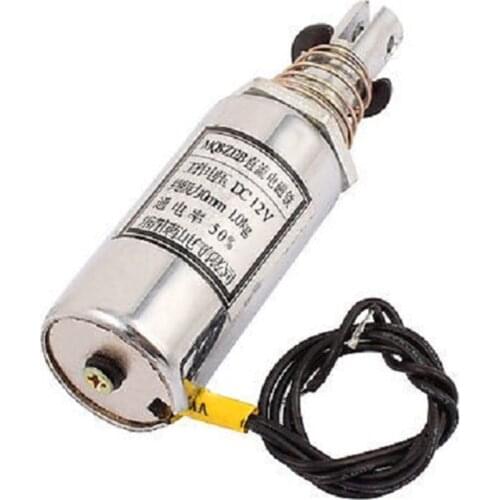 MQ8-Z12B DC 12V/DC24V 1kg Force Wired Plunger Spring Pull Type Solenoid Electromagnet