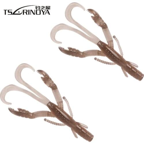 TSURINOYA 12Pcs Soft Shrimp Bait 80mm 3.3g Soft Bait Fishing Lure Isca Artificial Para Pesca Baits Leurre Peche Pescaria Souple