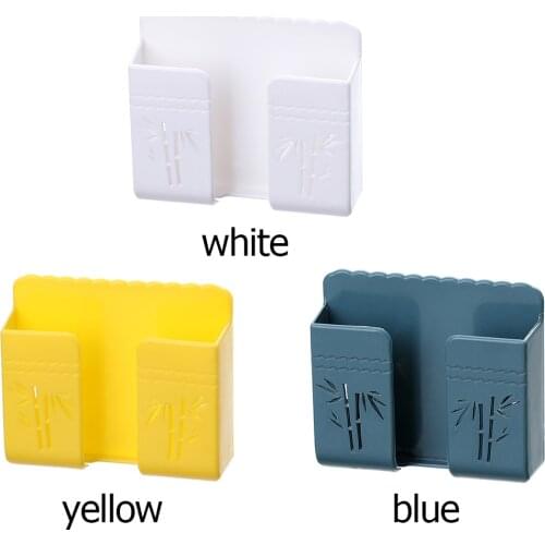 Punch Free Wall Mounted Storage Box Remote Control Hanging Mobile Phone Plug Wall Holder Charging Multi Function Organizer Brack