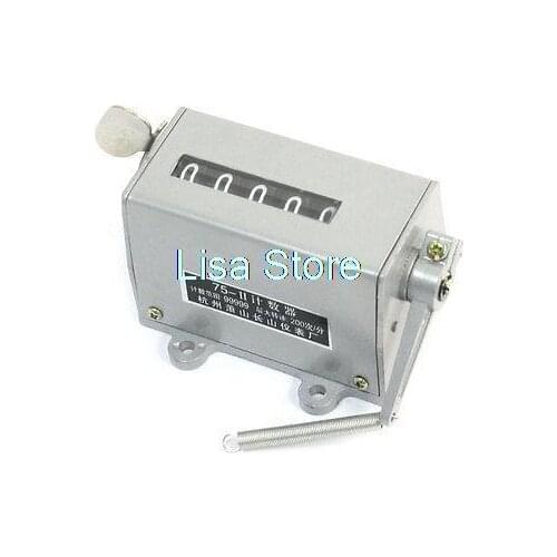 Resettable 0-99999 5 Digit Number Mini Arithmometer Hand Tally Counter Gray 75-II