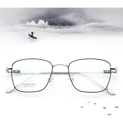 9077 New Retro pure titanium boys myopia glasses frame prescription full Rim frame metal glasses frame RXable