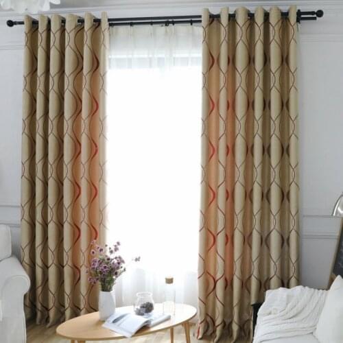 New Design Striped Curved Blackout curtain for Living Room Kitchen Bedroom Double-Sided Printing Fabric Modern Window Drapes
