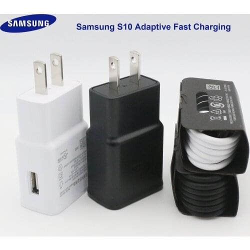 Samsung S10 Original Adaptive Fast Charger USB Quick Adapter 1.2/1.5M Type C Cable For Samsung S8 S9 Plus Note 8 9 A3 A5 A7 2017