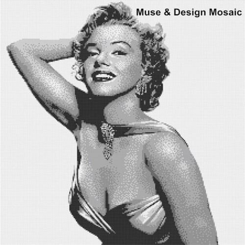 1.2x1.2 m Puzzle Art Black White Glass Mosaic tile Marilyn Monroe pattern, Home Showroom Bar Wall Decorate tiles