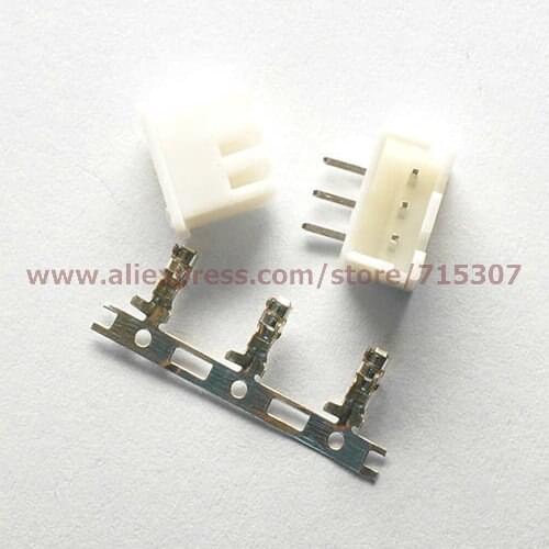PHISCALE 50sets connector kits 3pins 2.54mm including plug + right angle 90 degrees pin socket + terminal XH2.54