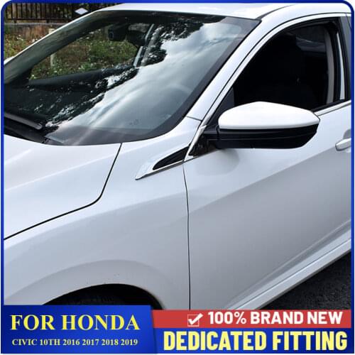 Fit For Honda Civic 10th 2016 2017 2018 2019 Side Wing Fender Badge Emblem Cover Trims Stickers Auto Accessories