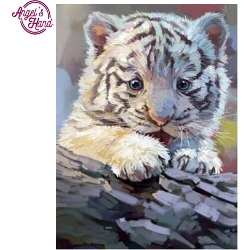 Full Diamond Painting Embroidery Lovely Tiger Needlework Craft DIY 5D Diamond Mosaic Cross Stitch Festival Gift Wall Deco