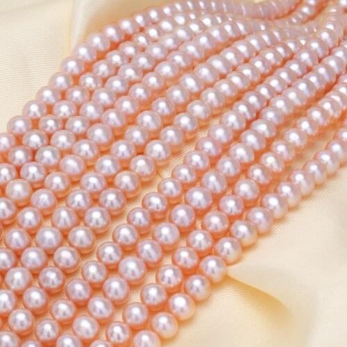 Freshwater Pearl Necklaces Round Shape with Size 5-6mm Perfect Luster Beads for DIY Fine Jewelry Loose Pearl Strands