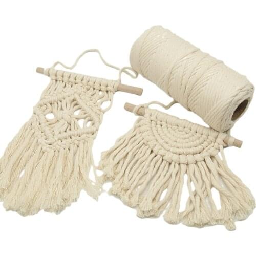 Durable 100m Cotton Cord Natural Beige Twisted Rope Craft Macrame String DIY Handmade Home Decorative