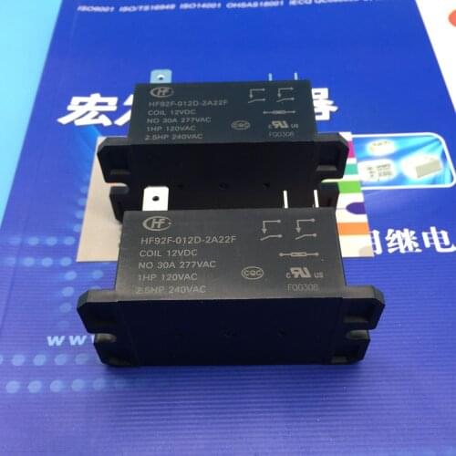 HF92F-012D-2A22F 12VDC 30A277VAC relays