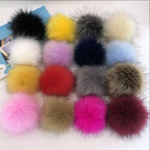 8Cm False Hairball Hat Ball Pom Pom Diy Luxury Fur Faux Fox Handmade Hair Multicolor Knitted Hat Accessories With Rubber Band