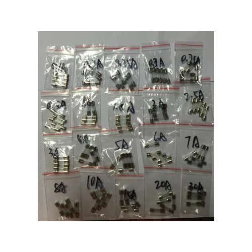 Glass Fuse 5 * 20F (0.1A-30A) L250V 20 kinds each 10 a total of 100 test sample pack