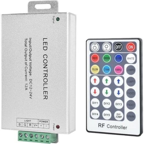 DC12V-24V RGB LED Controller with 28 Keys RF Remote Controller 24A 288W for SMD5050 / 3528 RGB LED Strip Light