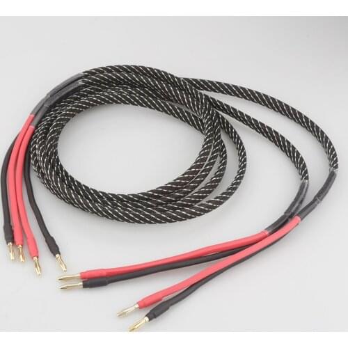 High Quality Pair Pure copper loudspeaker cable HIFI Banana plug to Banana plug speaker cable Center Audio Speaker cable