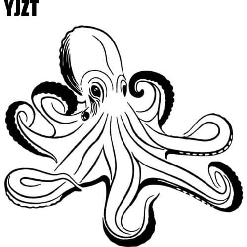 YJZT 17.9CM*16.6CM Octopus Creative Pattern Car Stickers Body Of Car Decor Vinyl Decal Black/Silver C4-2234